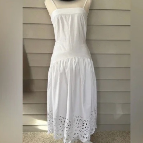 Sim and Sam Sim & Sam white eyelet eyelit maxi dress spaghetti strap size small - Picture 1 of 4